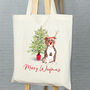 Staffie Dog Christmas Tote Bag, thumbnail 1 of 5