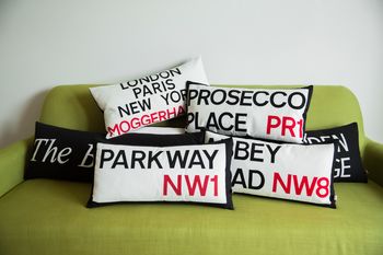 The Personalised Iconic Street Name Cushion, 4 of 12