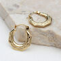 9ct Yellow Gold Patterned Mini Hoop Earrings, thumbnail 1 of 3