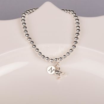 Personalised Baby Robin Solid Silver Bead Bracelet, 5 of 6