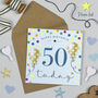 Balloon Brights 50th Birthday Card Blue, thumbnail 1 of 2