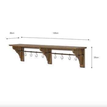 Mahogany Shelf With Hooks, 5 of 6