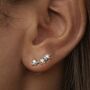 30th Birthday Sterling Silver Three Star Sparkle Stud Earrings, thumbnail 4 of 6