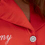 Personalised Women's Luxury Red Christmas Silky Satin Pyjamas, thumbnail 6 of 10