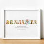 Personalised Children's Name Print | Nursery Wall Art | Giraffe, thumbnail 2 of 10