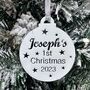 Baby's 1st Christmas Personalised Tree Decoration, thumbnail 1 of 12