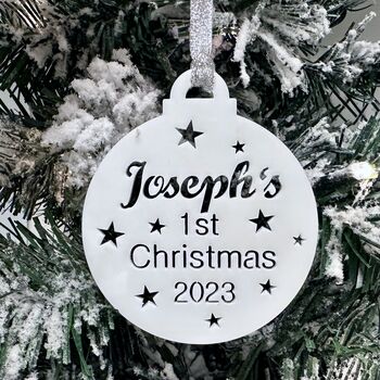 Baby's 1st Christmas Personalised Tree Decoration, 5 of 12