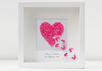 Valentine's Day Framed 3D Butterfly Heart Colour Choice, 2 of 5
