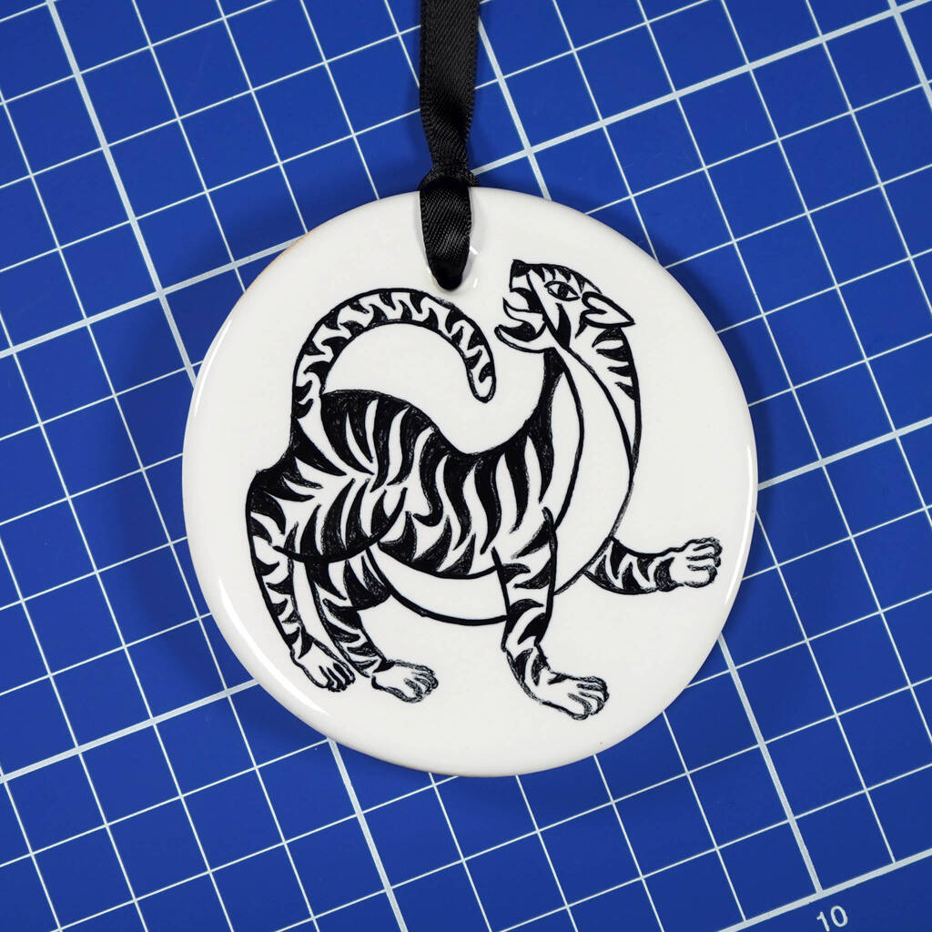 Tiger Tales Mono Ceramic Hanging Decoration