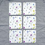 Set Of Six Spring Flower And Bee Melamine Coasters, thumbnail 2 of 5