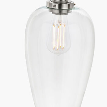 Antique Silver And Clear Glass Pendant Ceiling Light, 4 of 7