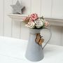 Wood 5th Anniversary Flowers In Metal Jug With Oak Tag, thumbnail 5 of 7