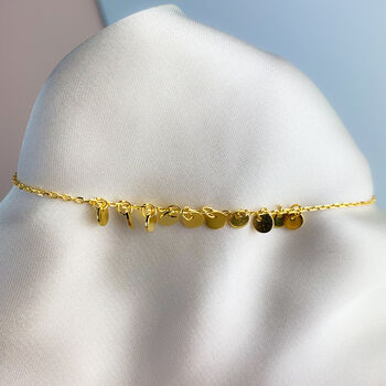Gold Colour Sterling Silver Circle Charm Bracelet, 2 of 5