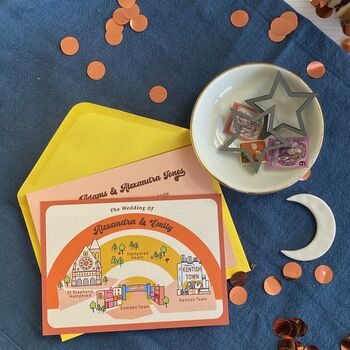 Retro Style Wedding Venue Illustration Stationery, 6 of 6