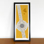 Peloton Roundabout Cycling Art Poster, thumbnail 1 of 9