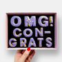 Omg! Congrats Letterbox Message Cookies Purple, thumbnail 1 of 7