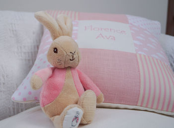 Baby Pink Nursery Name Cushion, 9 of 10