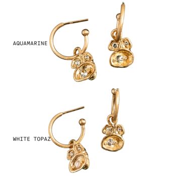 Gold Vermeil Birthstone Pendant Hoop Earrings, 3 of 12