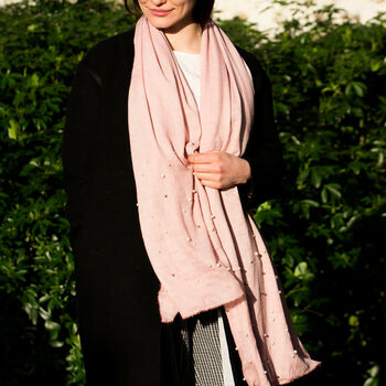 Soft Scarf With Pearl Details, 2 of 7