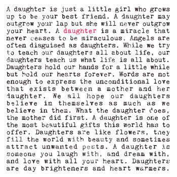 Daughter Quotes Print, Gift For Daughters, 3 of 8