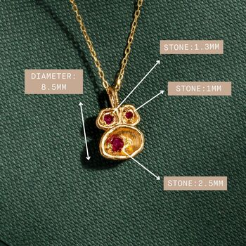 Real Ruby Gold Vermeil Plated Necklace July Birthstone, 8 of 10