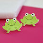 Toadally Awesome Acrylic Frog Stud Earrings, thumbnail 3 of 9