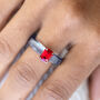 Blue Resin Ring With Red Rhinestone, thumbnail 4 of 6