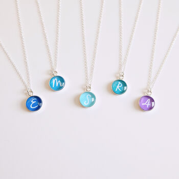 Sterling Silver Colour And Initial Necklace, 4 of 9