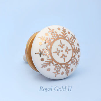 Royal Gold Ceramic Door Knobs Cupboard Door Handles, 4 of 10