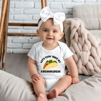 Taco Food Print Baby Sleepsuit, 2 of 3