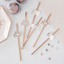 Rose Gold Foiled Team Bride Hen Party Straws 16 Pack, thumbnail 1 of 3