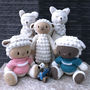 Hand Knitted Baby Lamb Teddy Personalised, thumbnail 4 of 7