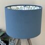 Abigail Aegean Blue Velvet Double Sided Flower Lampshade, thumbnail 3 of 9