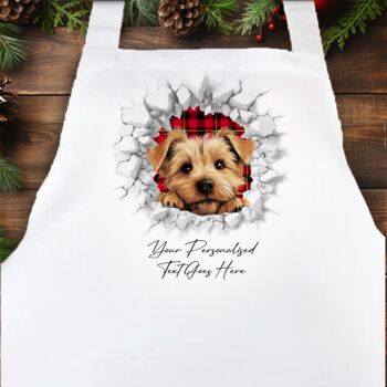Personalised Christmas Norfolk Terrier Break Through, 4 of 10