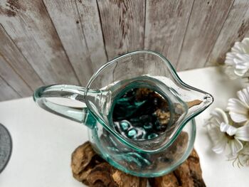Melted Glass Jug On Driftwood Handcrafted Glass Vase, 9 of 9