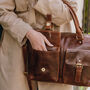 Brown Leather Tote Bag With Pockets, thumbnail 2 of 6