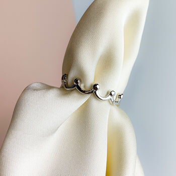 Sterling Silver Princess Crown Adjustable Ring, 3 of 5