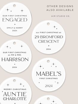 First Christmas As Mr And Mrs Personalised Ceramic Bauble, 5 of 10