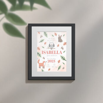 Personalised On The Day You Were Born Woodland Framed Print, 3 of 10