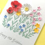 Happy Birthday Paper Wild Flower Card, thumbnail 3 of 7