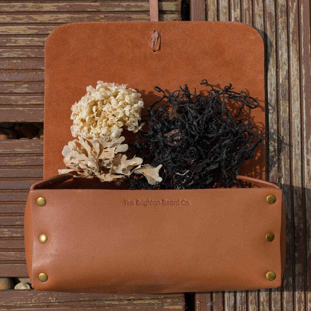Ruxley Leather Roll Up Wash Bag By The Brighton Beard Co