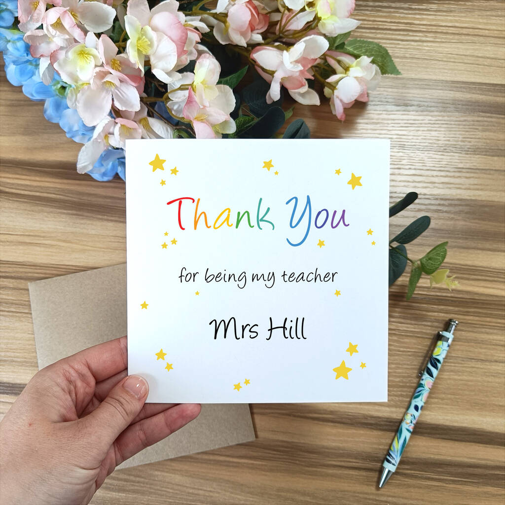 Thank You Star Teacher Card By Laura Stanley Designs