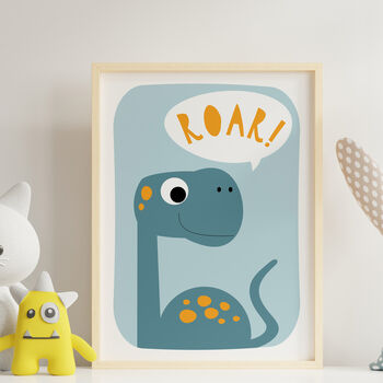 Set Of Three Children's Dinosaur Prints, 2 of 4