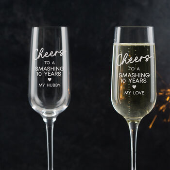 Personalised Engraved Champagne Flute Anniversary Gift, 10 of 12