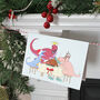 Dinner Dinosaur Christmas Card, thumbnail 2 of 3