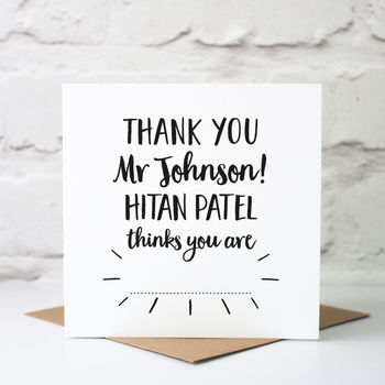 Personalised Thank You Teacher Card, 4 of 6