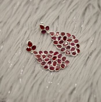 Red Ruby Sterling Silver Earrings, 7 of 10