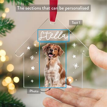 Personalised Dog Photo Acrylic Ornament With Name, 2 of 8