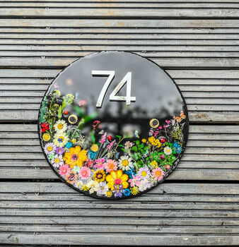 Personalised Slate House Number, Floral House Sign, 7 of 12