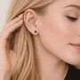 Sterling Silver Onyx Micro Stud Earrings – 4mm, thumbnail 1 of 4